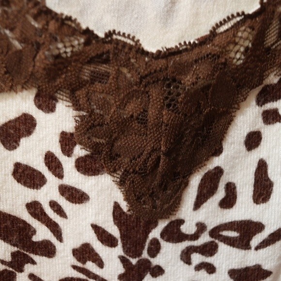 Cypress Animal Print Lace Trim Floral Cami Tank Top LG - Picture 5 of 13